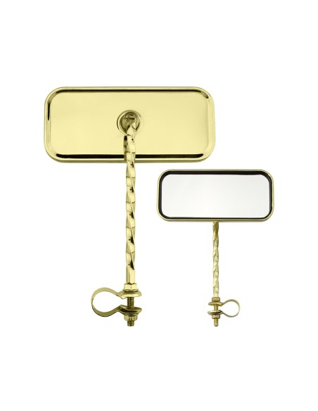 Rectangle Square Twisted Mirror All Gold.